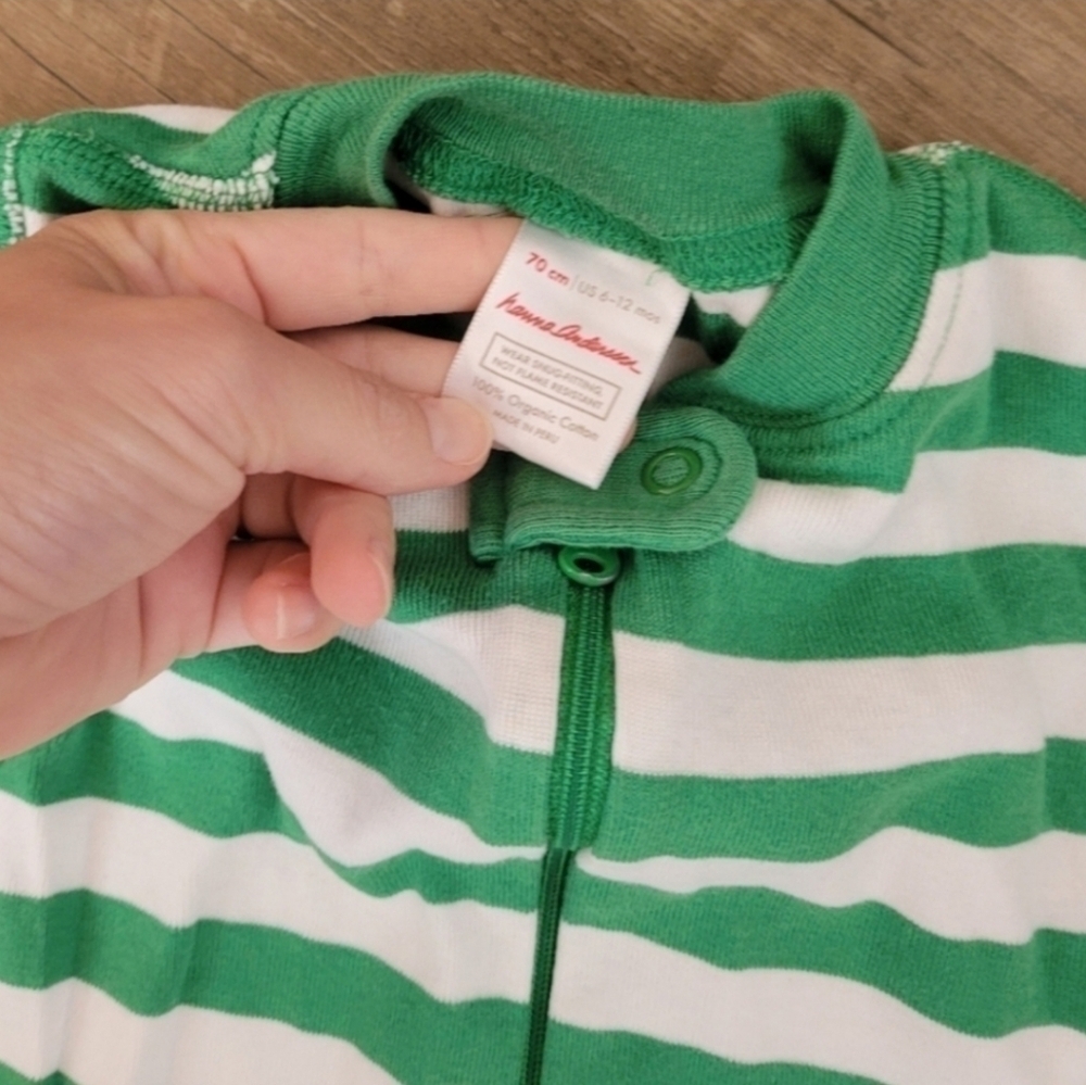 Hanna Andersson Baby Striped Holiday Pajamas Size 6-12 Months - Picture 3 of 4